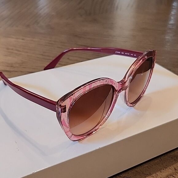 Etro Pink Patterned Cat-Eye Sunglasses with Brown Gradient Lenses main image 6